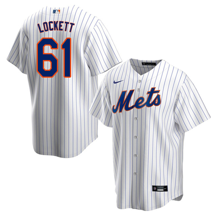 Nike Men #61 Walker Lockett New York Mets Baseball Jerseys Sale-White